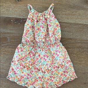 Janie and Jack Pink and Green Floral Romper